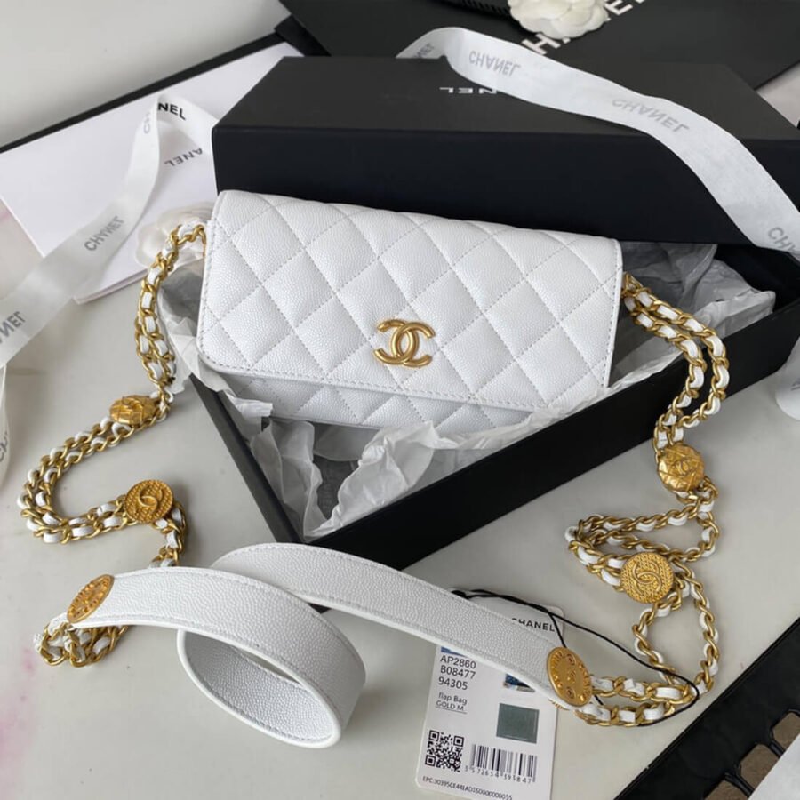 Best Replica Chanel Mini Flap White Evening Bag​ AP2860