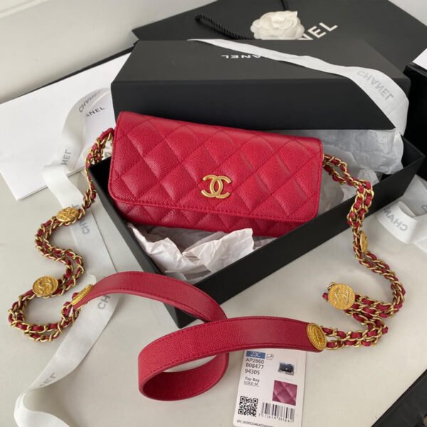 Best Copy Chanel Mini Flap Red Evening Bag​ AP2860