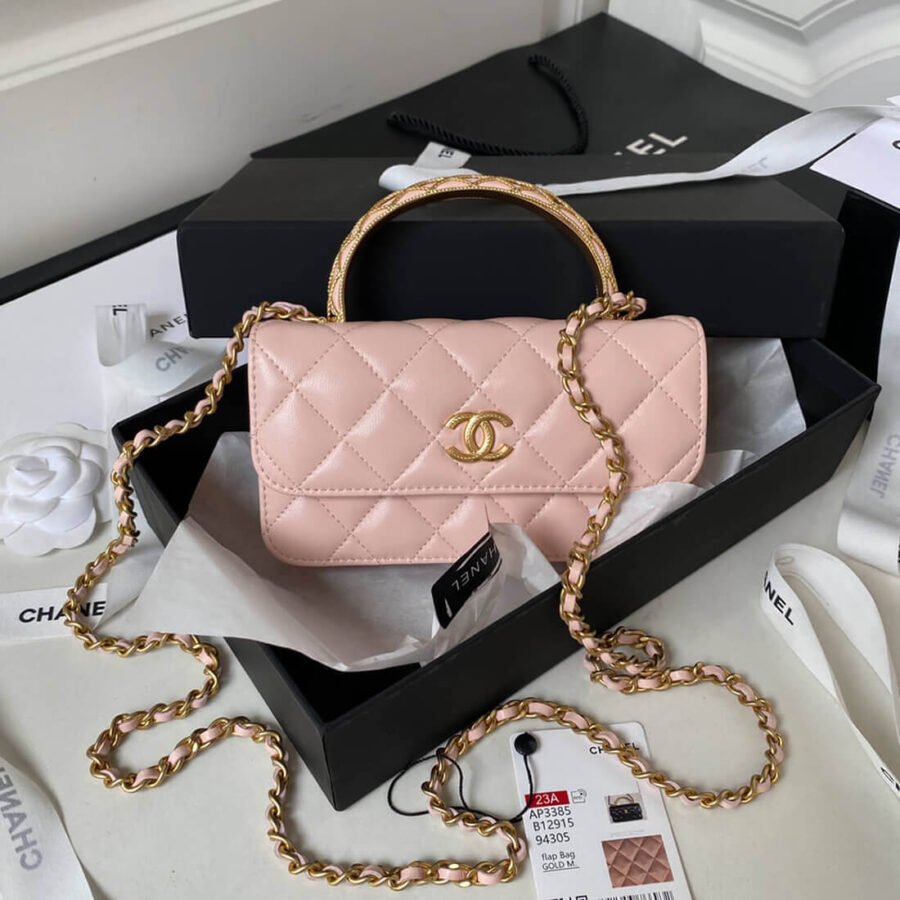 High Quality Replica Woc Chanel Caviar​ Small Flap Handle Bag AP3385