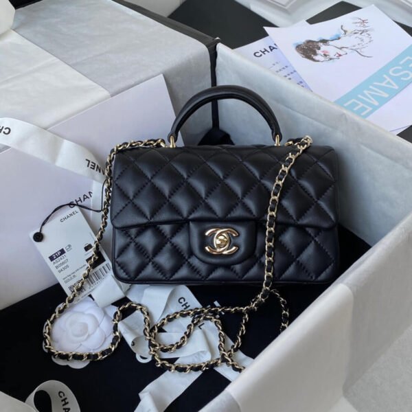 Replica Chanel Flap Bag Mini Top Handle Lambskin AS2431