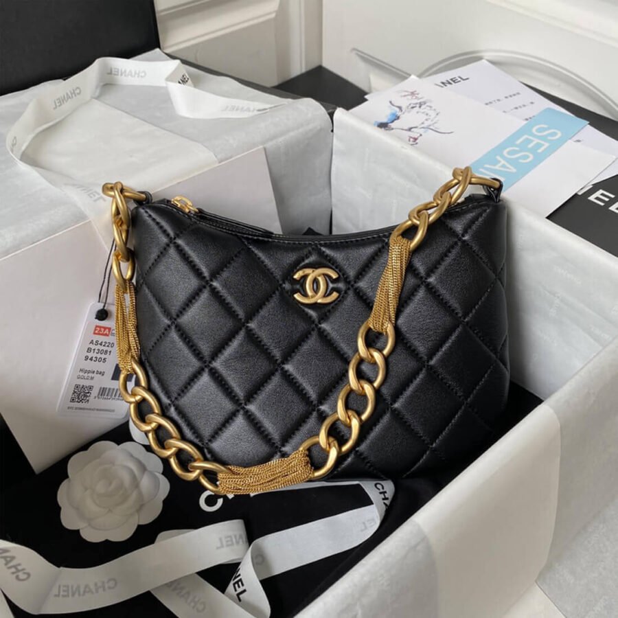 Replica Chanel Hobo Gold Buckle Handbag AS4220