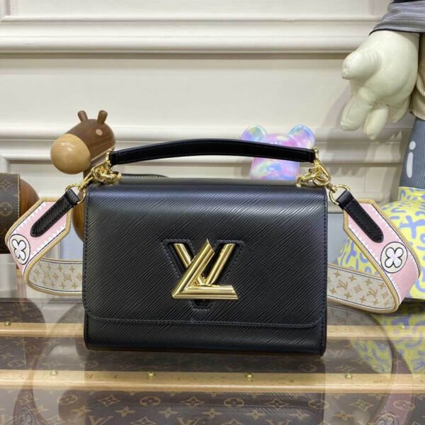 Fake Louis Vuitton Twist MM Black Epi Shoulder Bag M22036